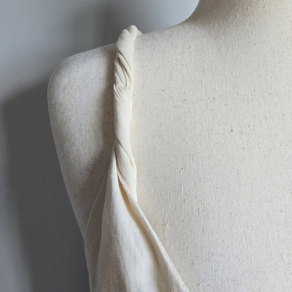 Zara, New Ivory Linen Blend Twist Strap Strappy Open Back Maxi Dress Size XXL - Picture 5 of 13